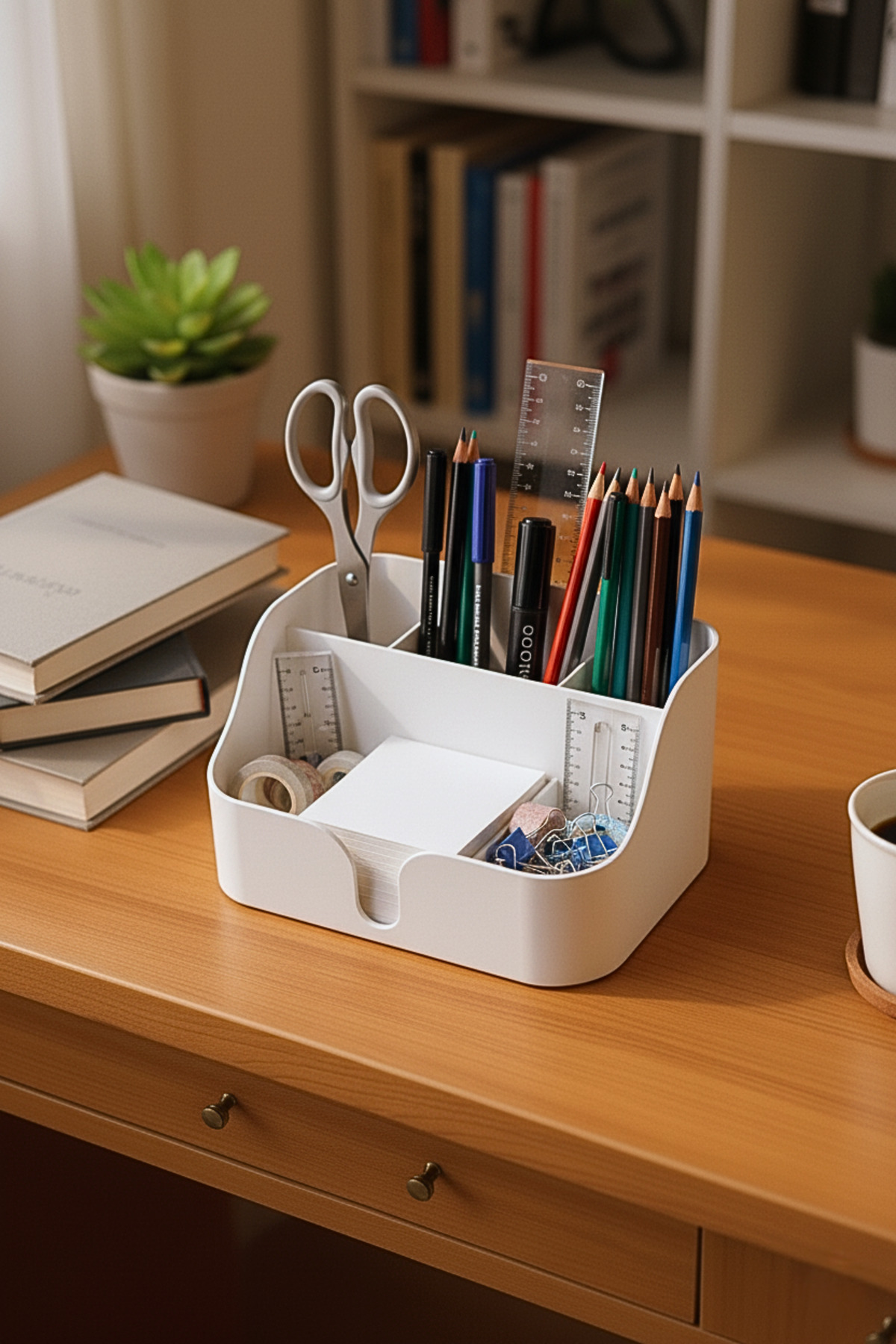 Higienox Masaüstü  Çok Amaçlı Düzenleme Kutusu Organizeri Beyaz