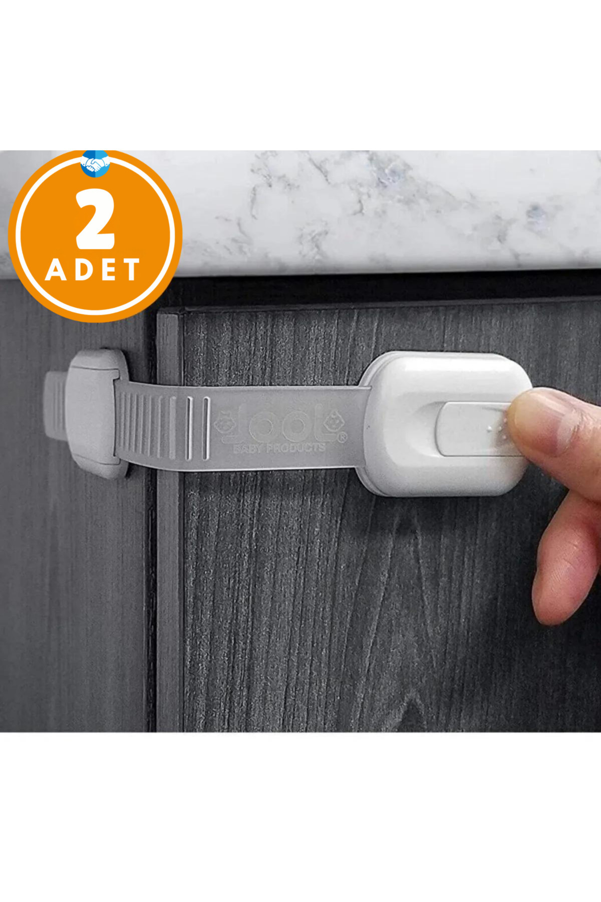 Miningaa A Kalite 2 Adet iz Bırakmaz Yapışkanlı Ayarlanabilir Boyut  Dolap Ve Kapı Kilidi Bebek Güvenlik fotoğrafı 2 (önizleme)