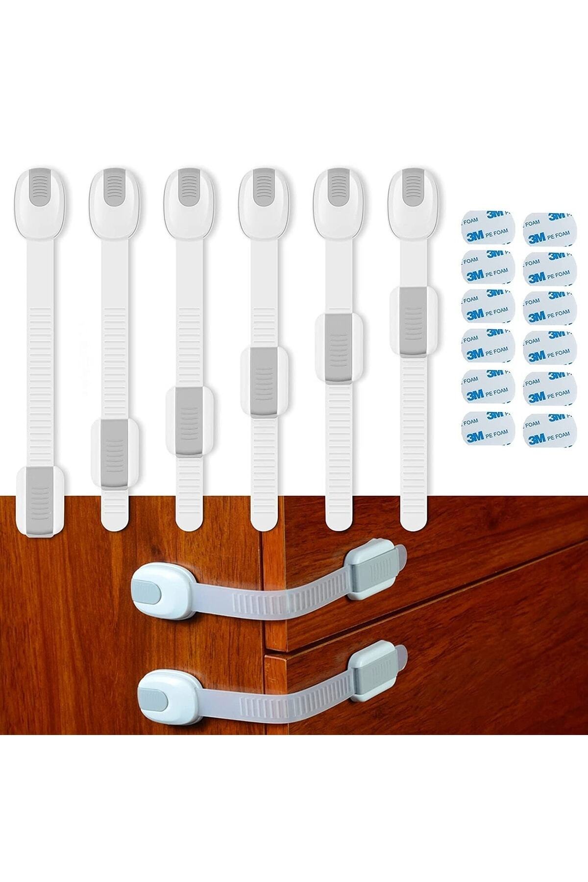 Miningaa (4'LÜ PAKET)buzdolabı, Dolaplar, Çekmeceler, Tuvalet, 3m Yapışkan Hediyeli Bebek Emniyet Kilitleri fotoğrafı 6 (önizleme)