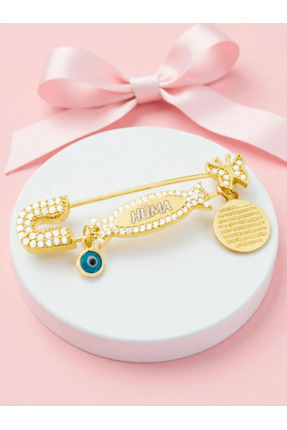 LITTLELUXE Kız Bebek 925 Ayar Gümüş Ayetel Kürsi Dualı İsimli Yaka İğnesi, Ma...