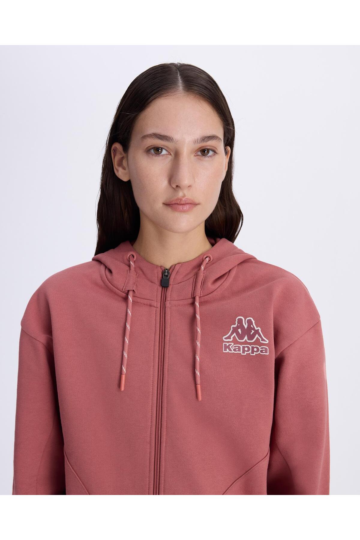 Kappa Logo Femisa Tur Kadın Gül Kurusu Comfort Fermuarlı Eşofman Üstü görsel 2