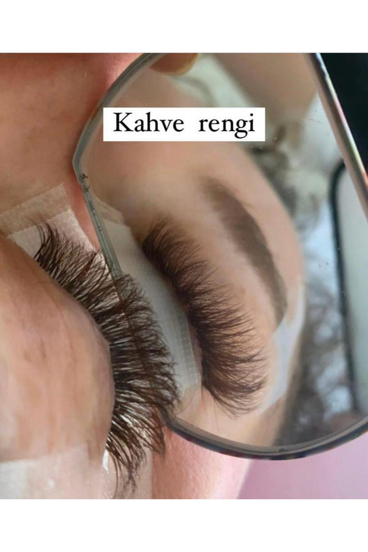 Kolay Volume Kahverengi İpek Kirpik D Kıvrım 0,07 Kalınlık 12mm uzunluk - EASY FAN — KK0007D12 — تصویر 4 از 4