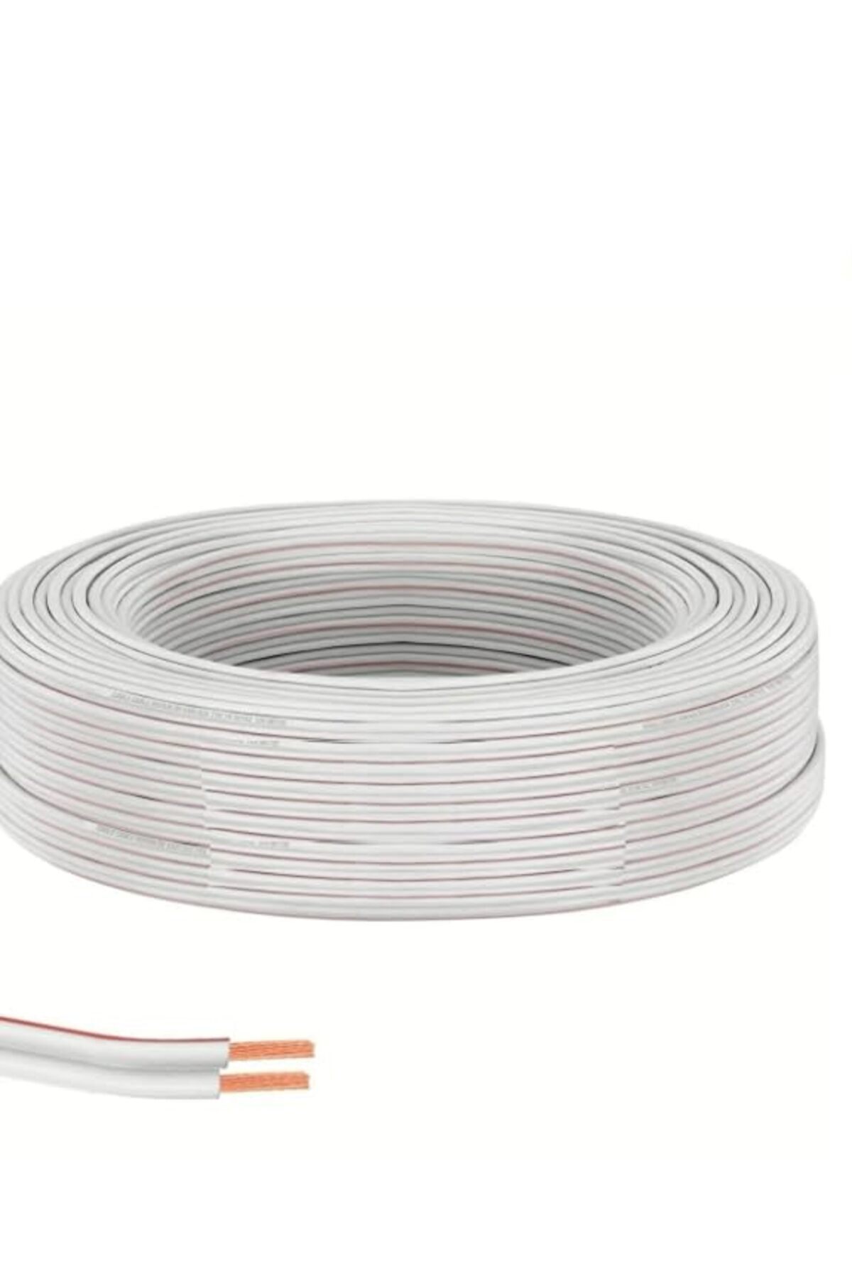 Genel Markalar usin 30 Metre Beyaz 2 * 0,75 Hoparlör Ses Sitemi Kablosu - Hoporlör Elektrik Tesisat Kordon Kablosu