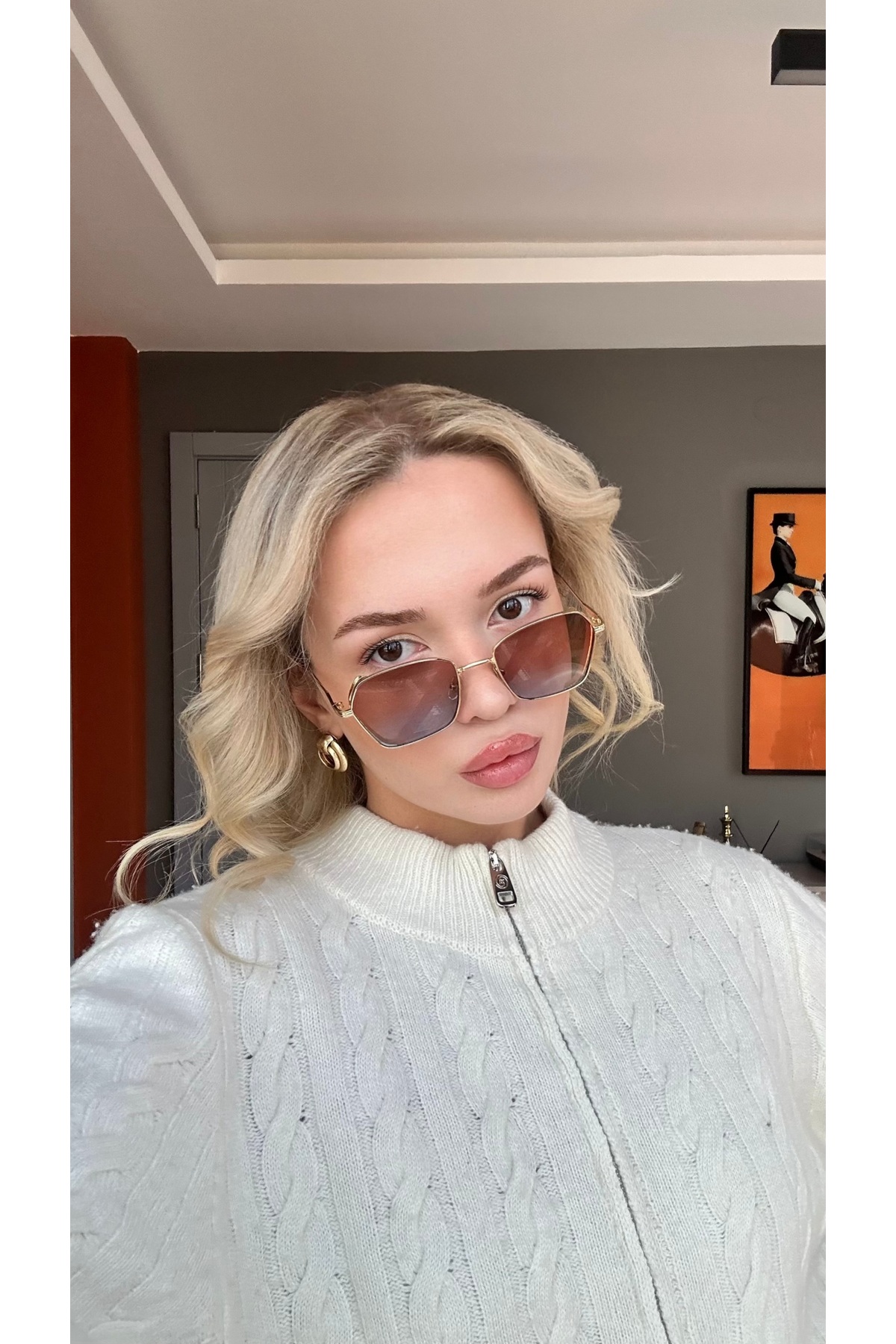 TomyHelf Metal Çerçeve Geçişli Cam Unisex Güneş Gözlüğü görsel 3