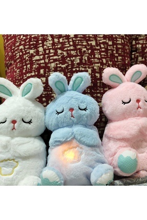 MOJE MORE Uyku Arkadaşı Su Samuru, Nefes Alan Peluş Ayı, Müzikli Işıklı Ritmi...