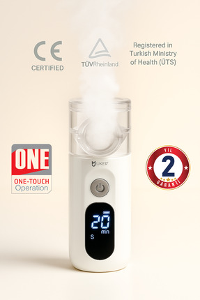 UKER Sessiz Şarjlı Dijital Mesh Nebulizer | CE TÜV Belgeli, ÜTS Kayıtlı, Çocu...