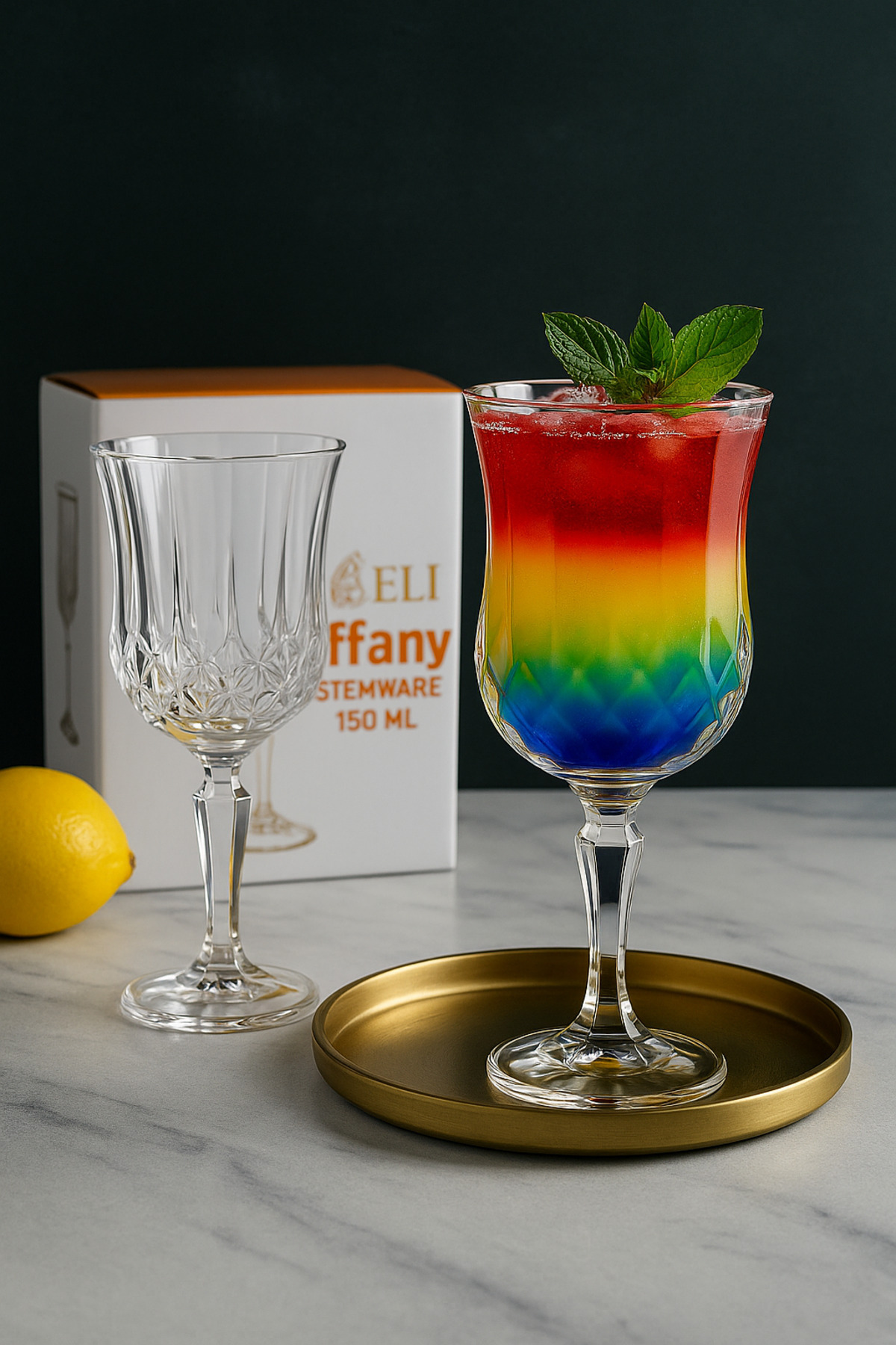 6 lı Ayaklı Cam Kahve Yanı Su Bardağı | Kahve Yanı Meşrubat Bardağı | Kahve Yanı Sunum Bardağı