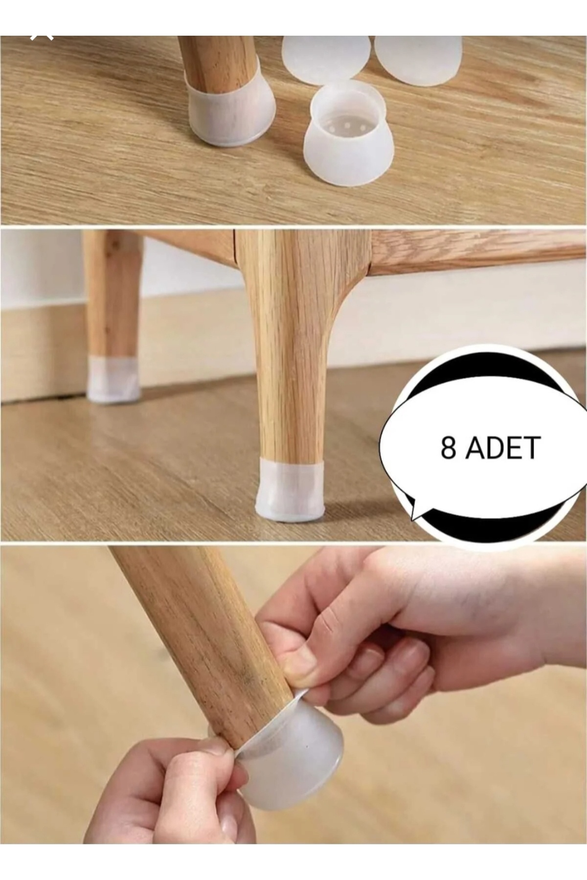 Genel Markalar 24 lü Kaydırmaz Çizdirmez A Kalite Mobilya Sandalye Masa Zemin Silikon Koruyucu Pabuç Ayak Kılıf