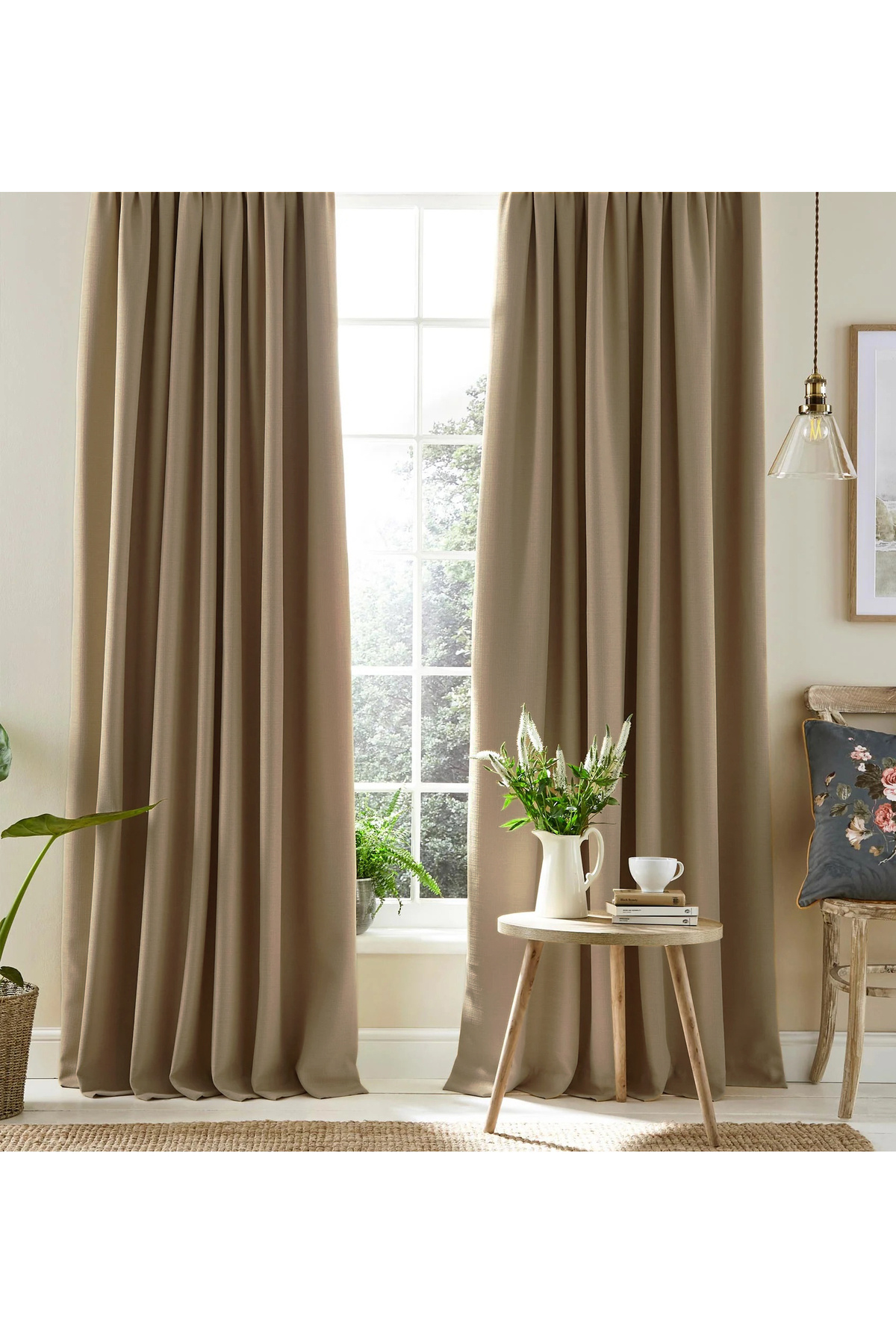 Camel Custom Woven Thick Fabric Sunshade Background Curtain Long Lasting Use (WIDTH X LENGTH)