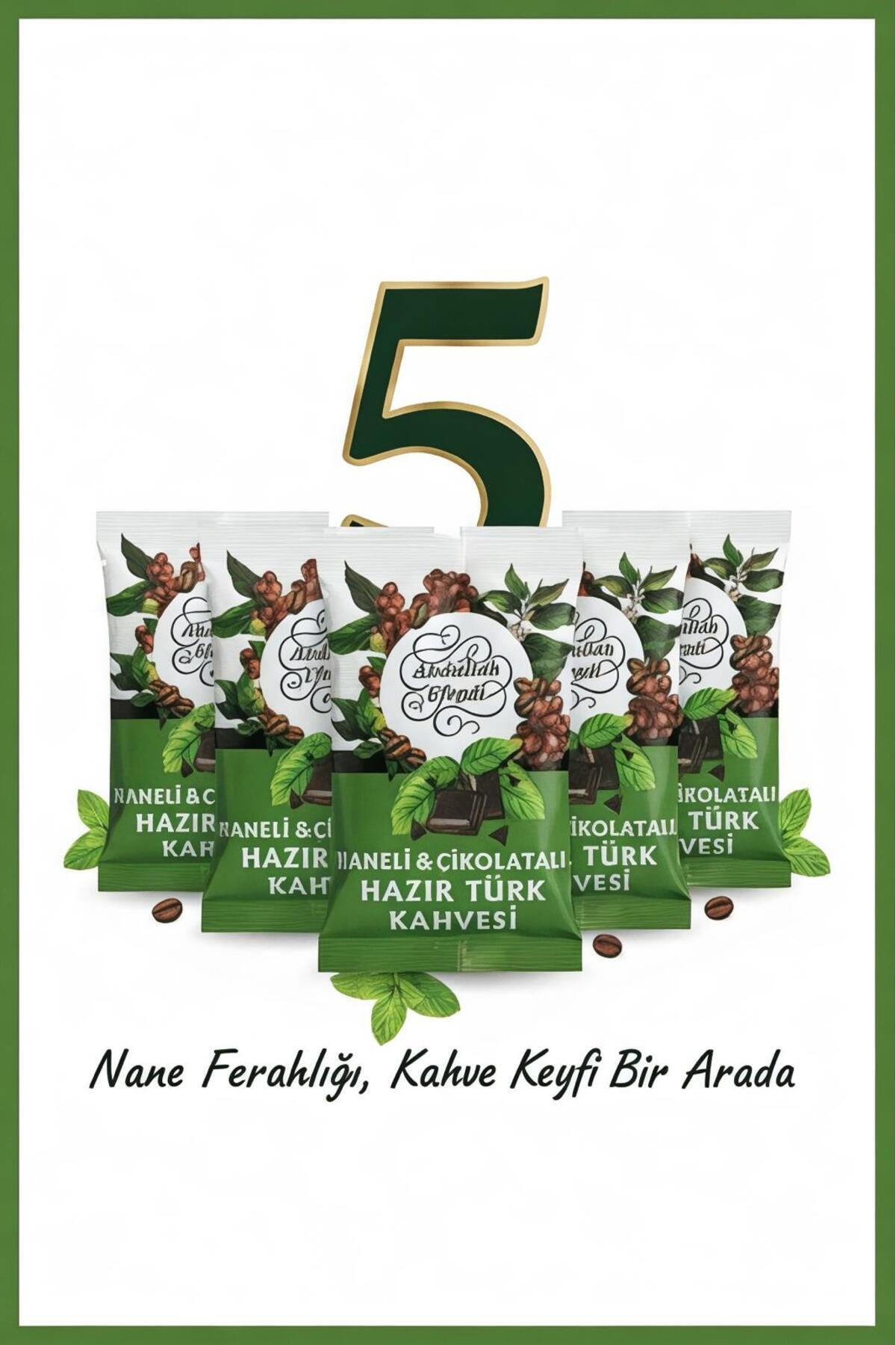 Abdullah Efendi Hazır Türk Kahvesi Aromalı 100 gr 5 Adet Naneli & Çikolatalı