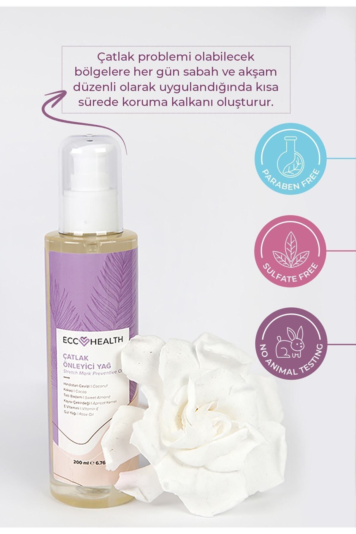 Selülit Çatlak Giderici Yağ | Nemlendirici ve Sıkılaştırıcı Vücut Bakım | Hamilelik ve Sonrası 200 ml — ECC1012A — تصویر 5 از 7
