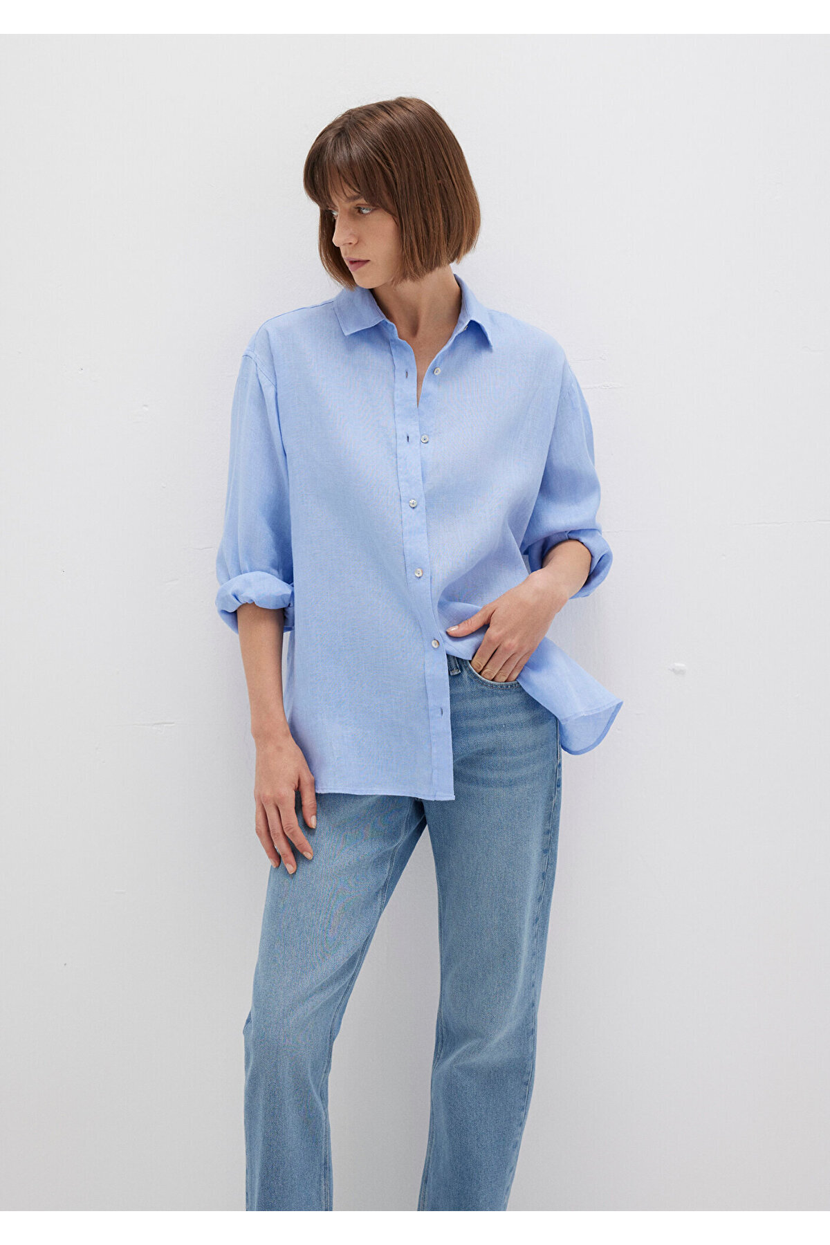 Linen Shirt Loose Fit / Loose Comfortable Cut 1210747-80874