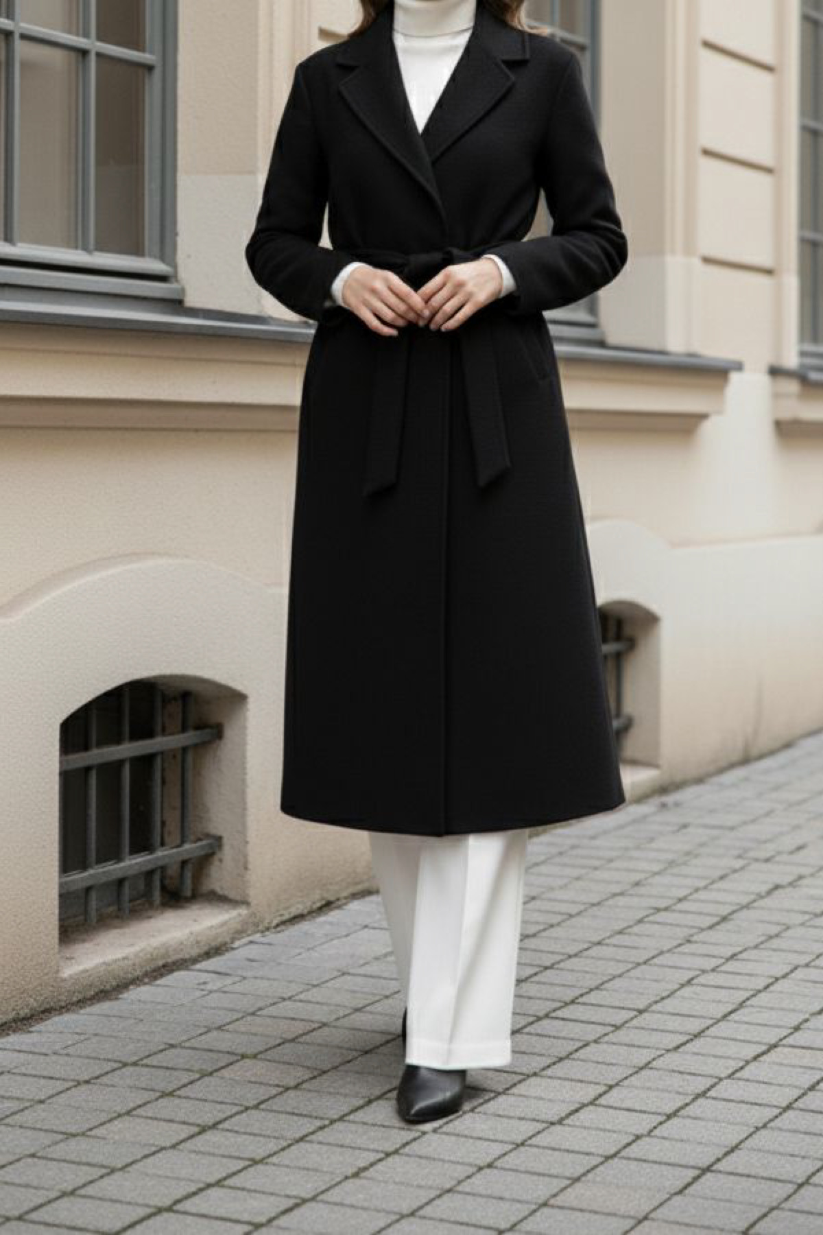 CurcunaShop  Puella Astarlı Cepli Kuşaklı Ithal Yüksek Kalite Kaşe Kaban - Görsel 7