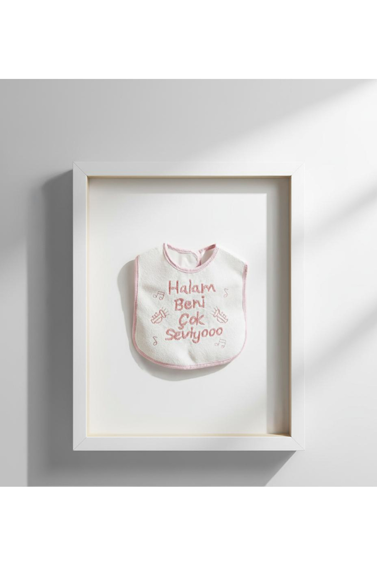 Babix Halam Beni Çok Seviyoo Yazılı Mama Önlüğü Pembe fotoğrafı 3 (önizleme)