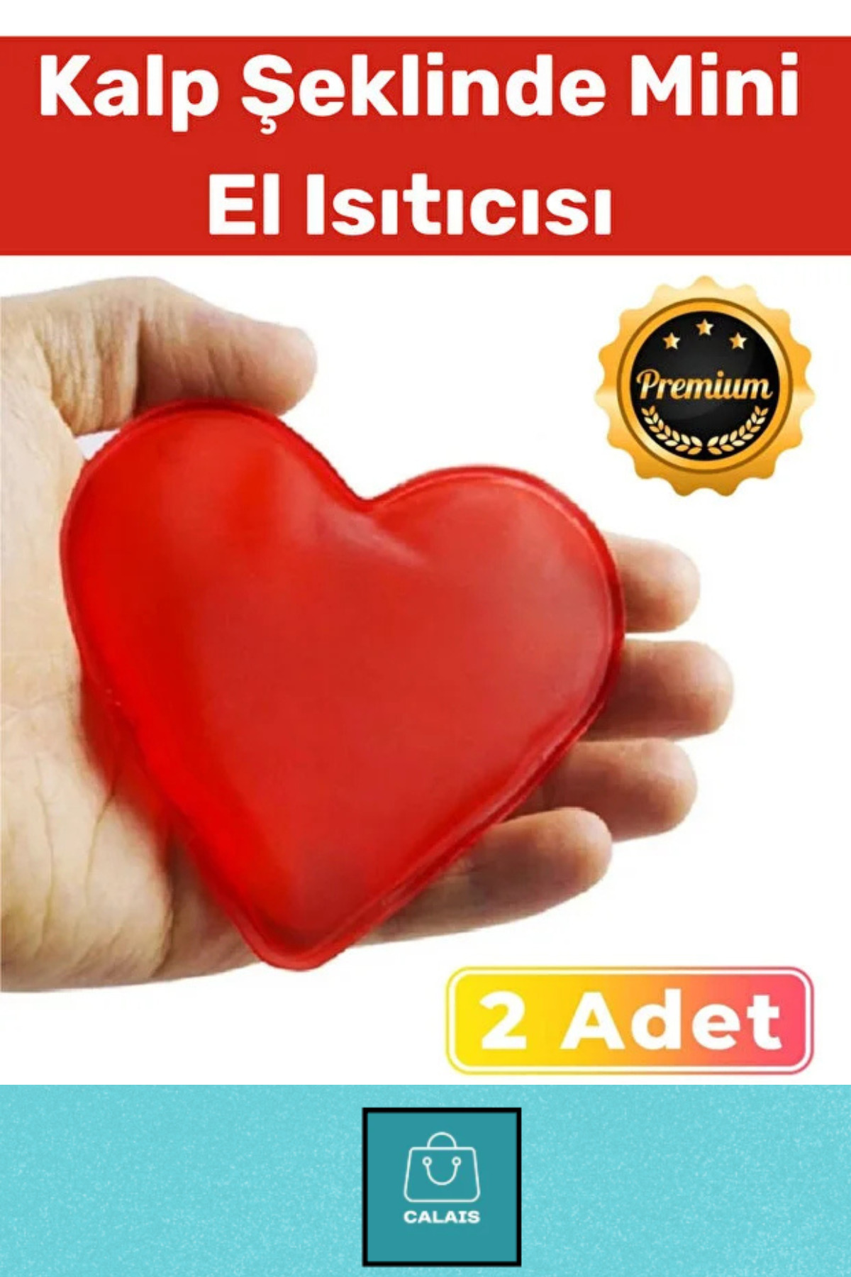 Calais Özel seri Kalp Şeklinde Jel El Isıtıcısı 2’li Set – Sihirli, Tekrar Kullanılabilir Cep Sobası