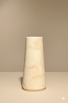 betonmall Mermer Desenli Beton Vazo 30 Cm