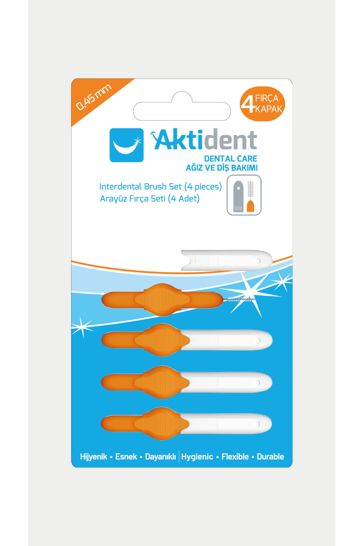 Aktident Arayüz Fırça Seti 0.45 Mm Turuncu 4 Adet