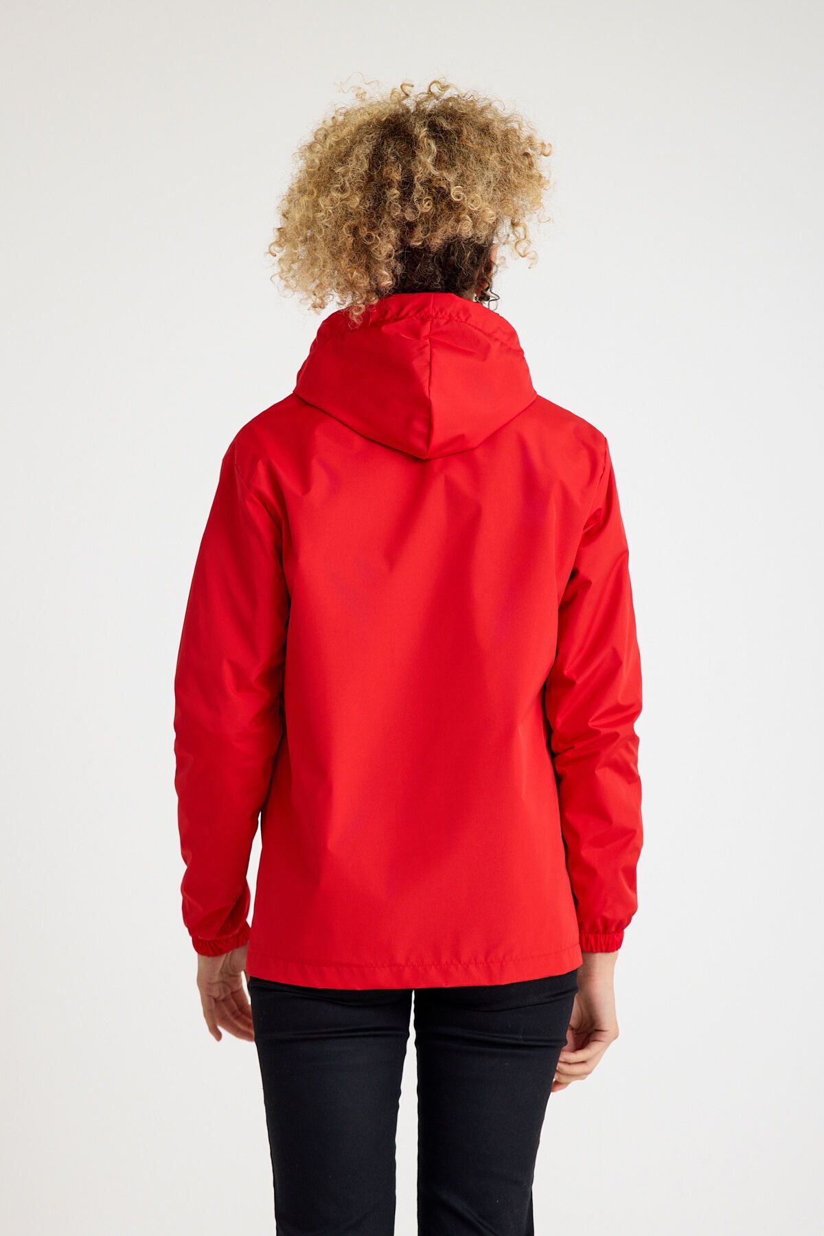 comstar  Kadın Içi Astarlı Suya Dayanıklı Kapüşonlu Cepli Yağmurluk - Görsel 8