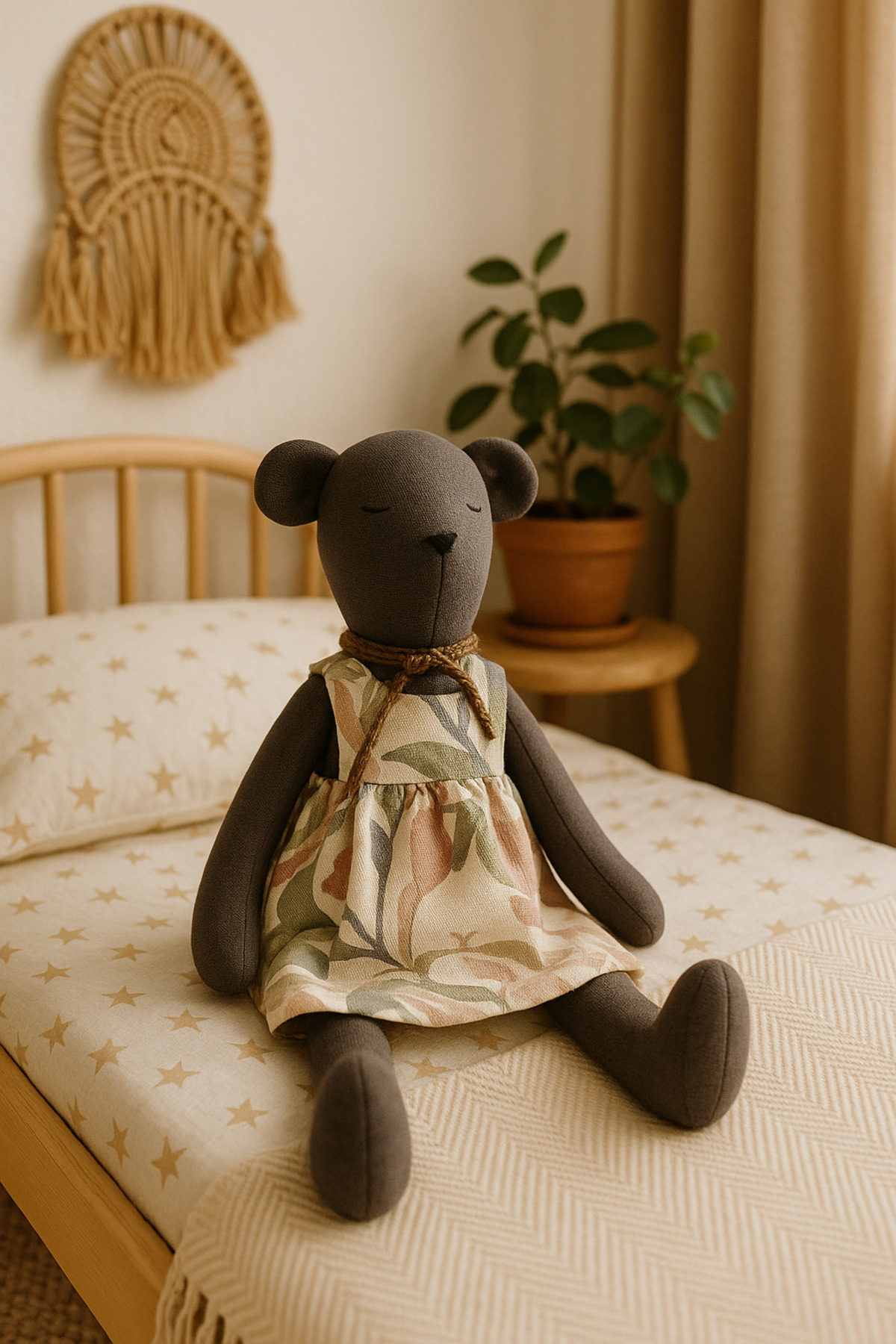 Cats&Kids El Yapımı Uyku Arkadaşı Ayı – 58 cm Ragdoll Oyuncak Bebek | Çocuk Oyun Arkadaşı | 3 Yaş+