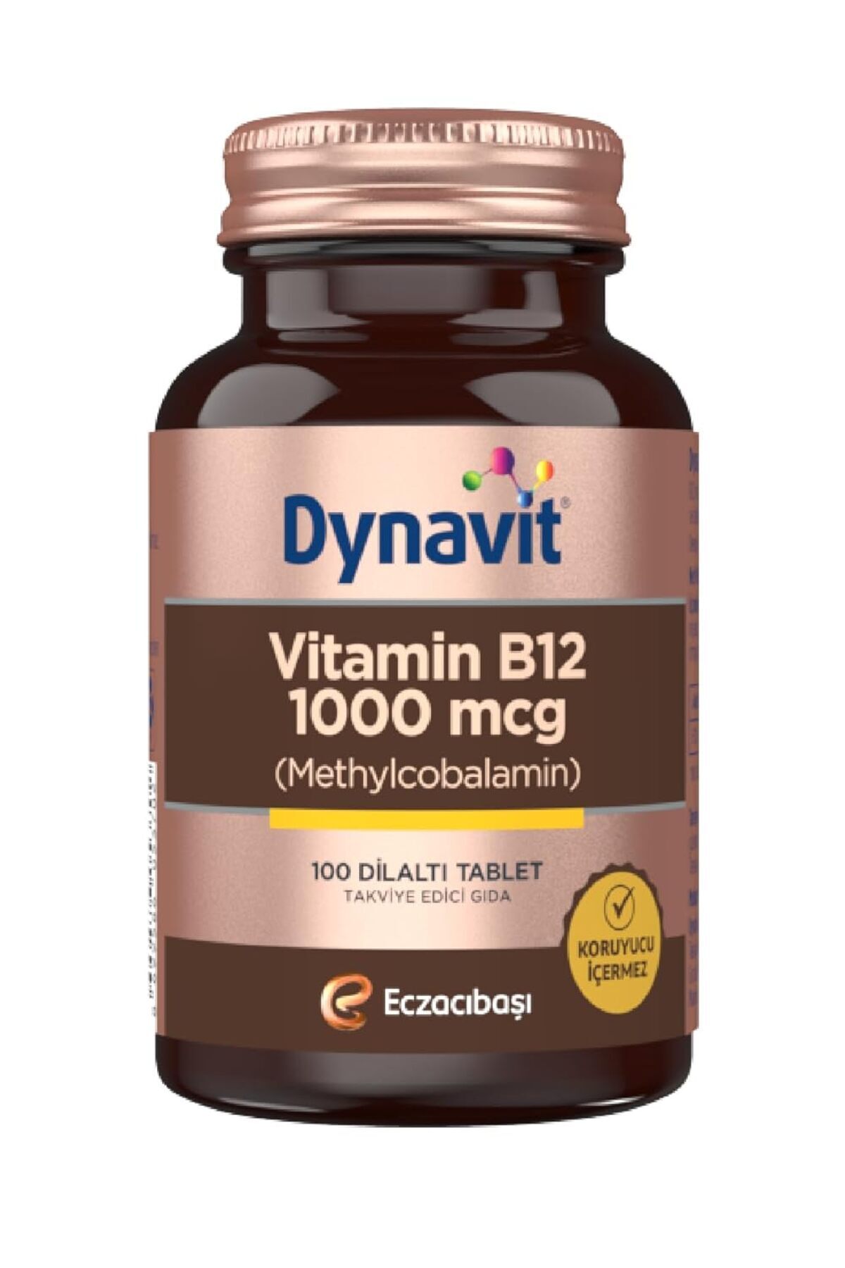 Shop a Way Dynavit 1000 mcg B12 Vitamini Metilkobalamin 100 Dil Altı Tablet Takviye Edici Gıda (1 x 100 Tablet)