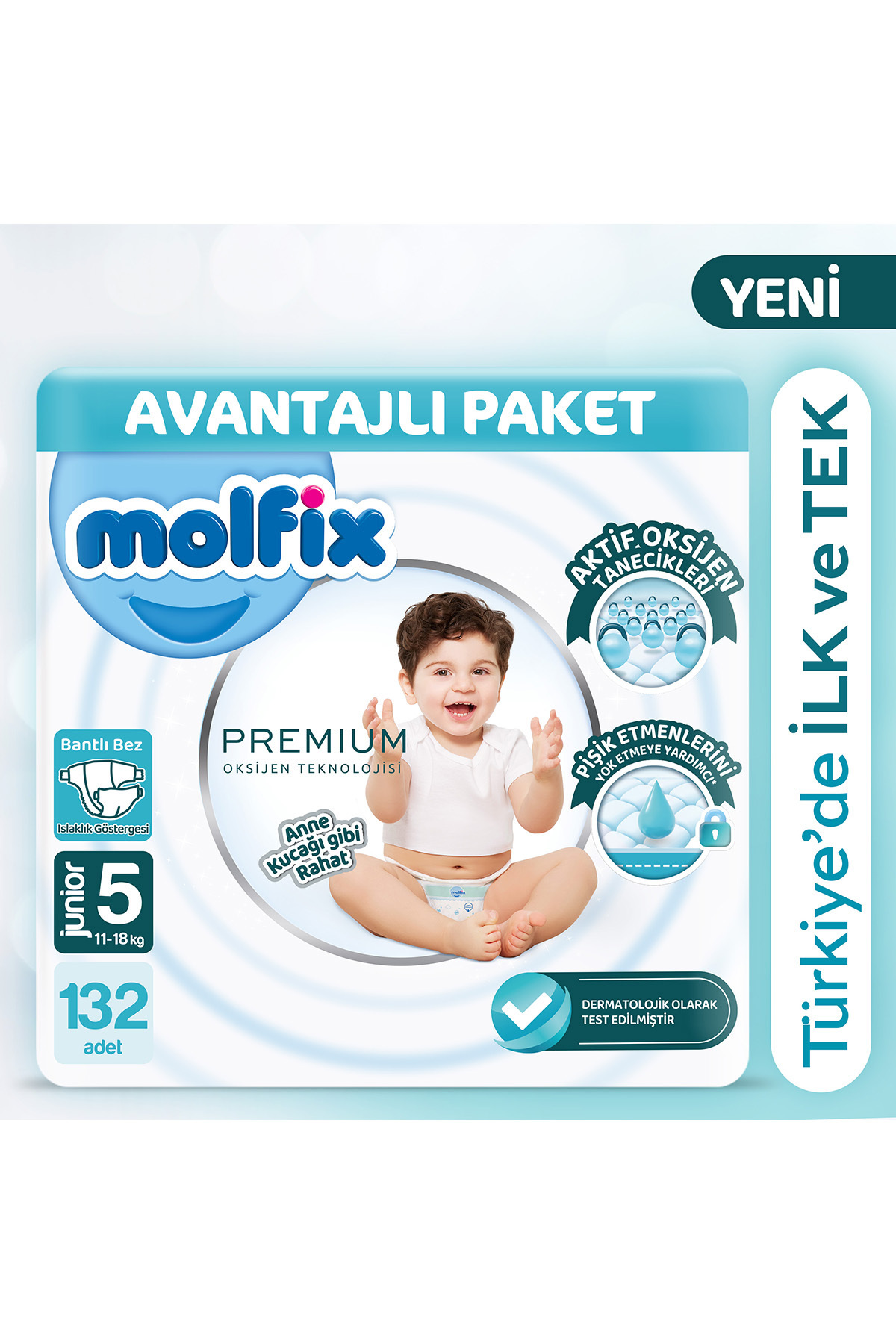 Molfix Premium Avantajlı Paket 5 Beden 132 Adet