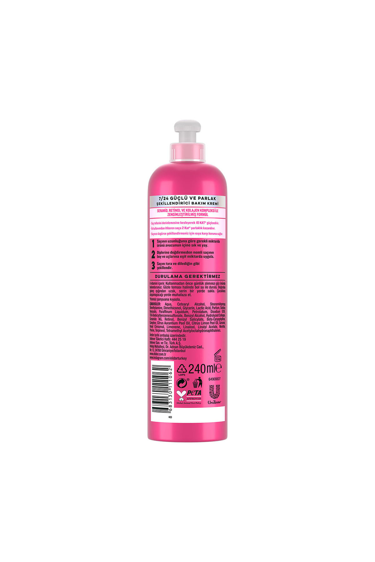 7/24 Şekillendirici Saç Bakım Kremi Güçlü ve Parlak 240 ml — SET.UNİ.7215 — تصویر 9 از 9