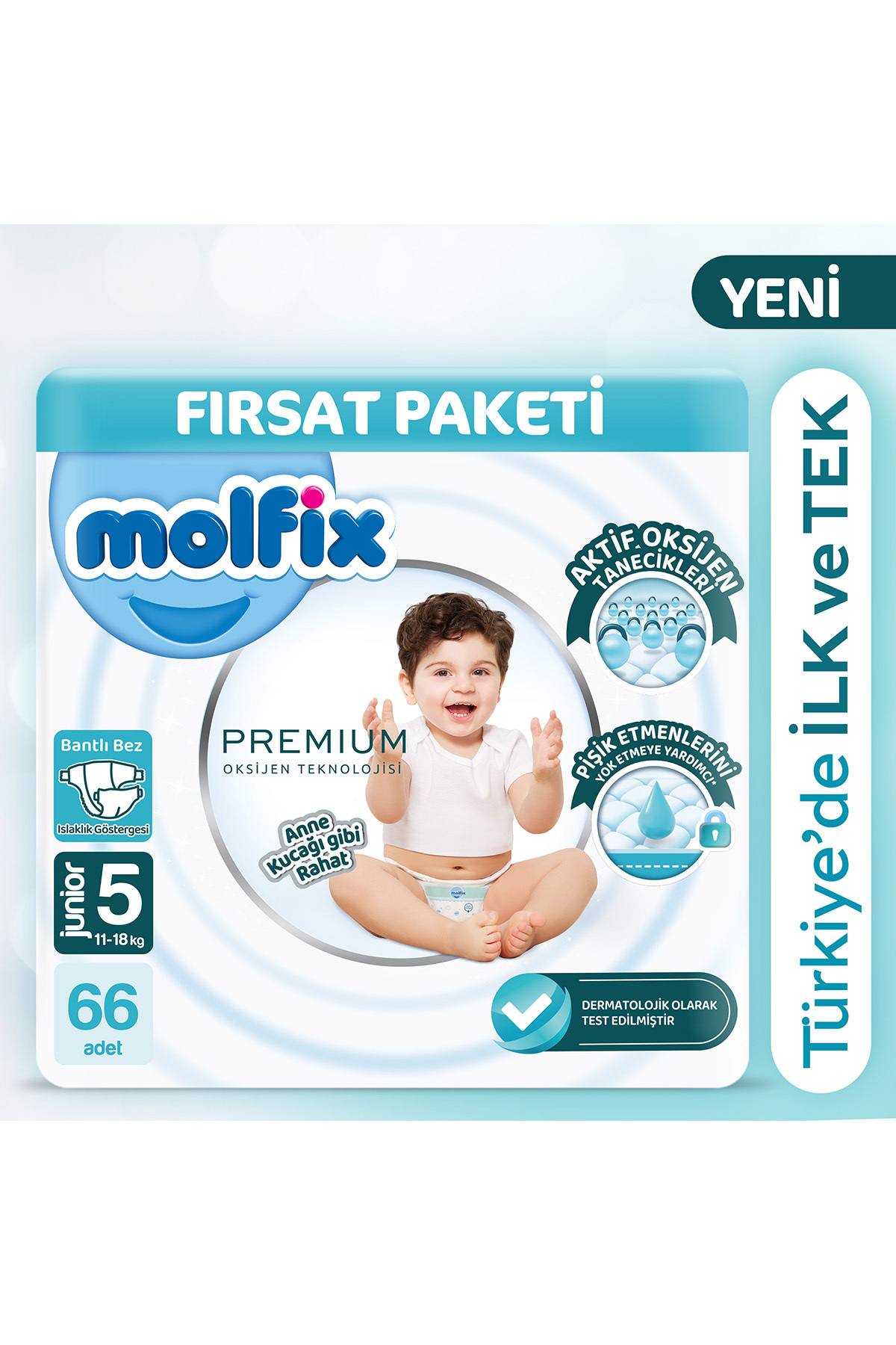 Molfix Premium Ultra Fırsat Paketi 5 Beden 66 Adet