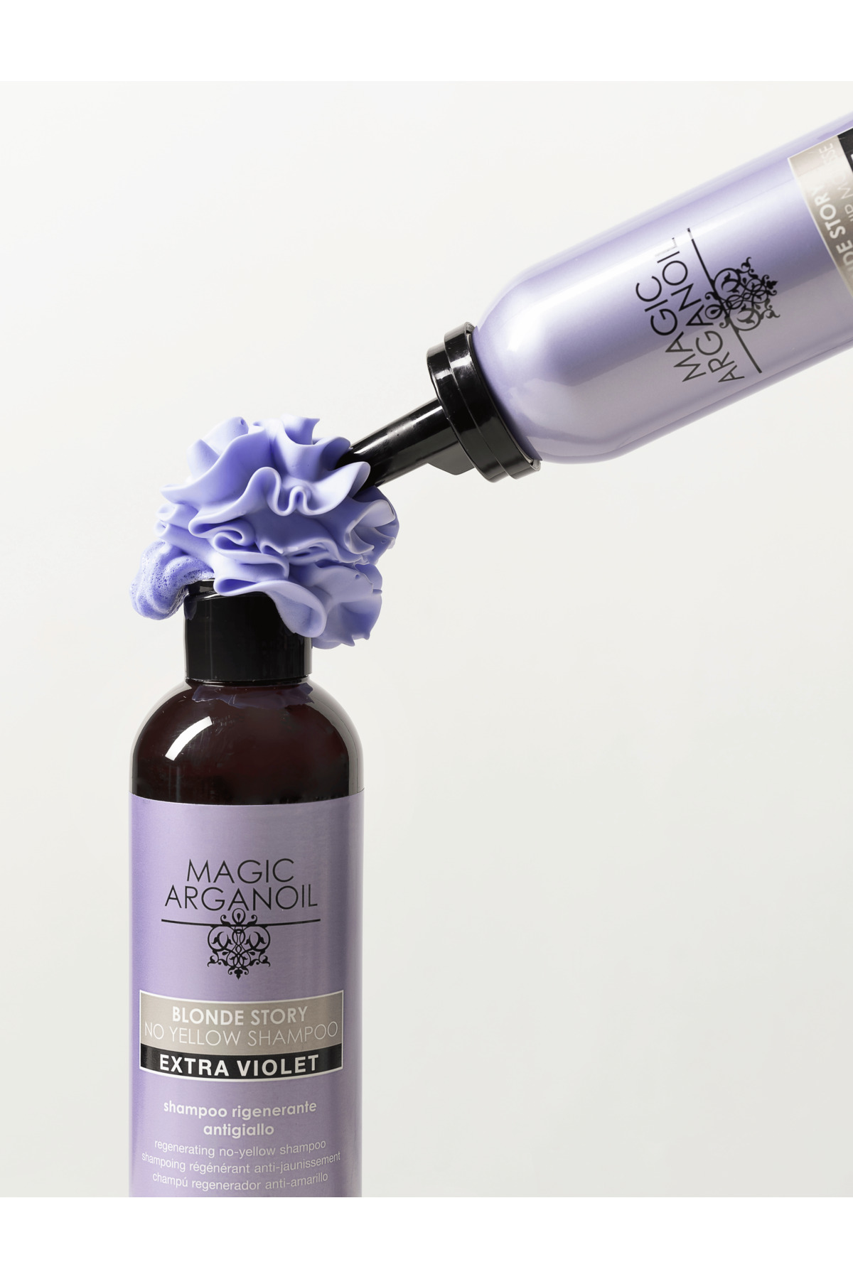Blonde Story Sarı ve Gri Saçlar İçin Argan & Kuşburnu Özlü Mor Tonlayıcı Köpük 200ml — MXCRE-09835 — تصویر 3 از 3
