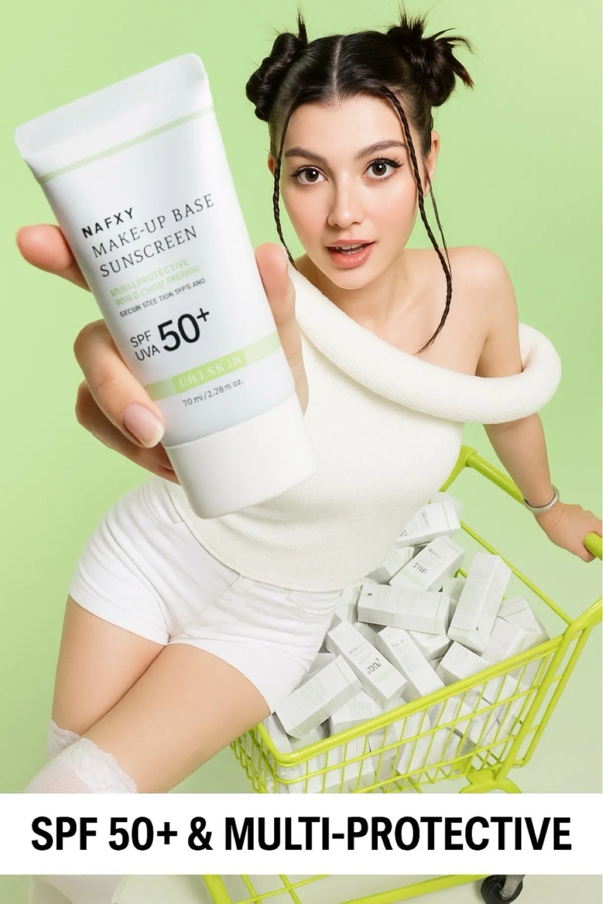 NAEXY Kore Kozmetik Make Up Base Sunscreen Spf50 70ml Yatıştırıcı, Nemlendirici Ve Aydınlatıcı Güneş Kremi