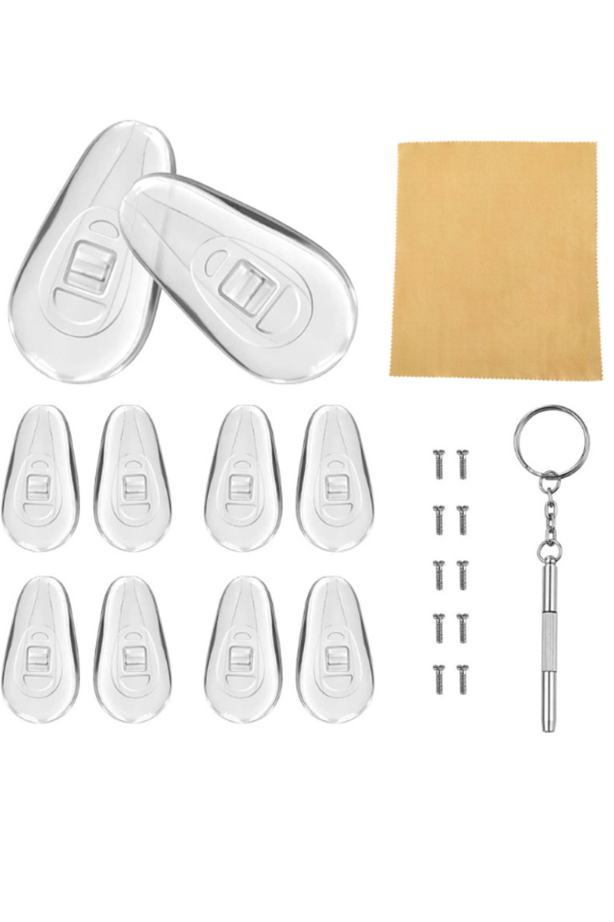 otio Gözlük Burunluk ve Tornavida Seti 10 Adet burunluk ve vida Çelik Tornavida