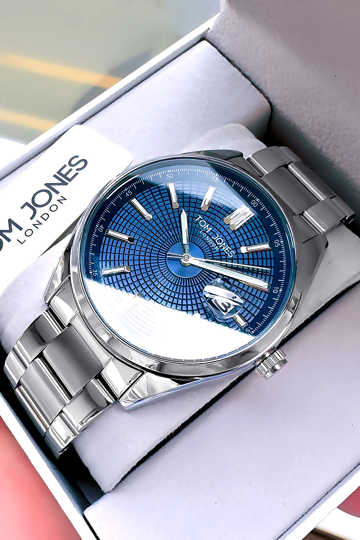 Men's Watches 3 Atm Waterproof Silver Color Steel Band