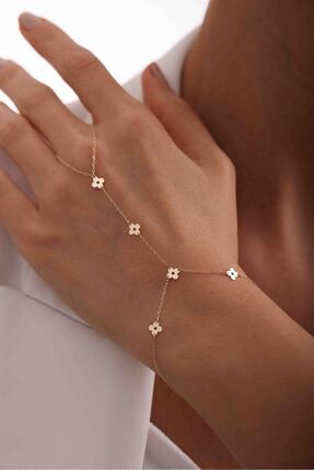 Gianfranco 14 Ayar Altın Yonca Form Işıltılı Şahmeran