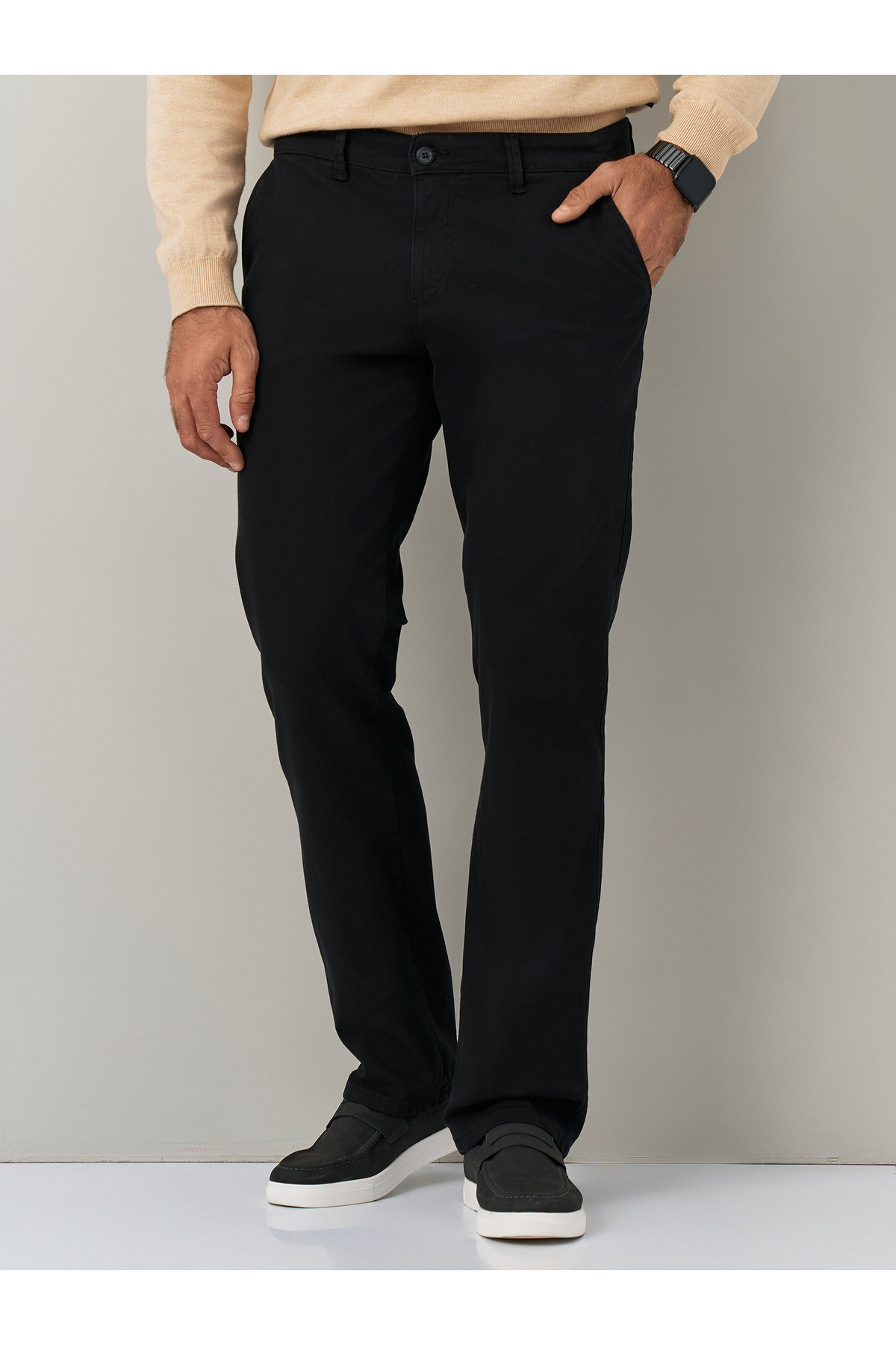 Regular Fit Pamuklu Siyah Chino Pantolon — مشکی 27030 — تصویر 3 از 9
