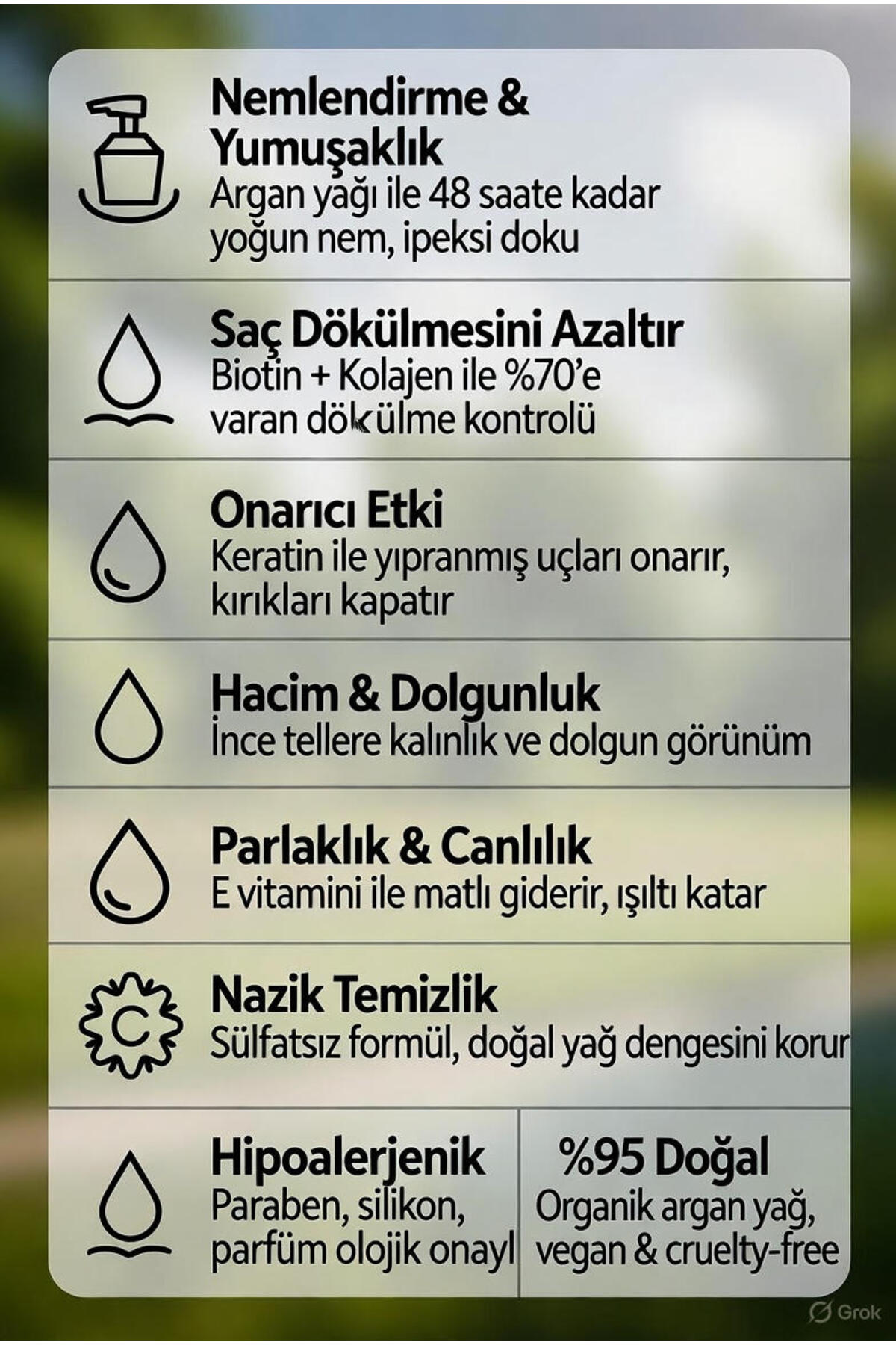 Saç Bakım Sütü Doğal Formül Besleyici biotin Keratin&kolajen Biberiye,at Kuyruğu Ve Argan Özü 200 ml — 0545641036319831983 — تصویر 6 از 9