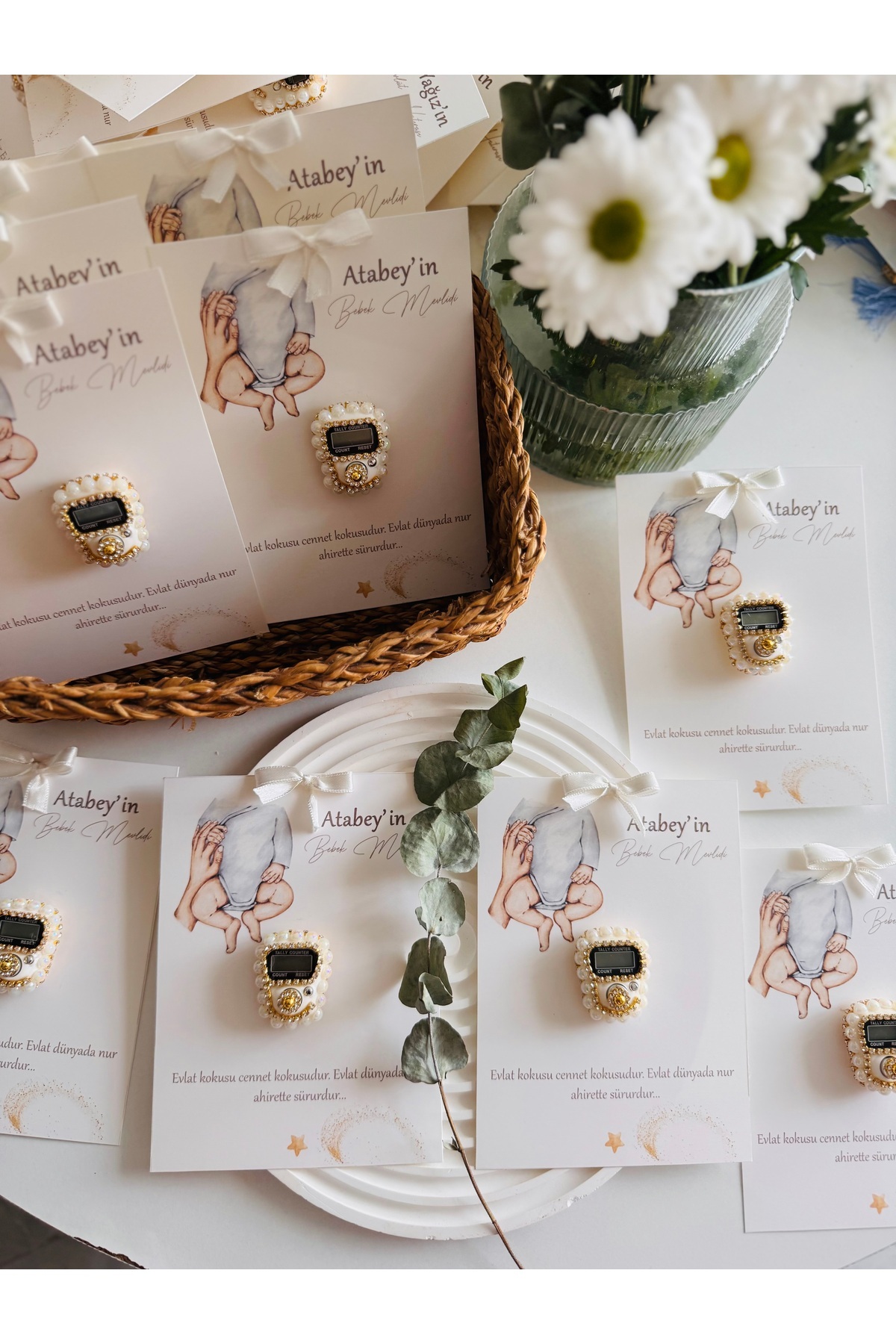 Mapel 15 adet Zikirmatik Kart Bebek, baby shower, doğum, doğum günü, mevlüt hediyelikleri fotoğrafı 2 (önizleme)