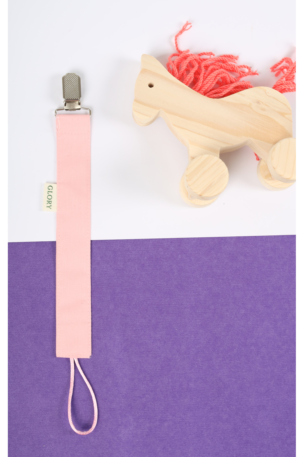 GLORY BABY Emzik Askısı - Emzik Zinciri - Emzik Tutacağı - 3'lü Set - Pembe Çizgili, Kahve Nokta fotoğrafı 6 (önizleme)