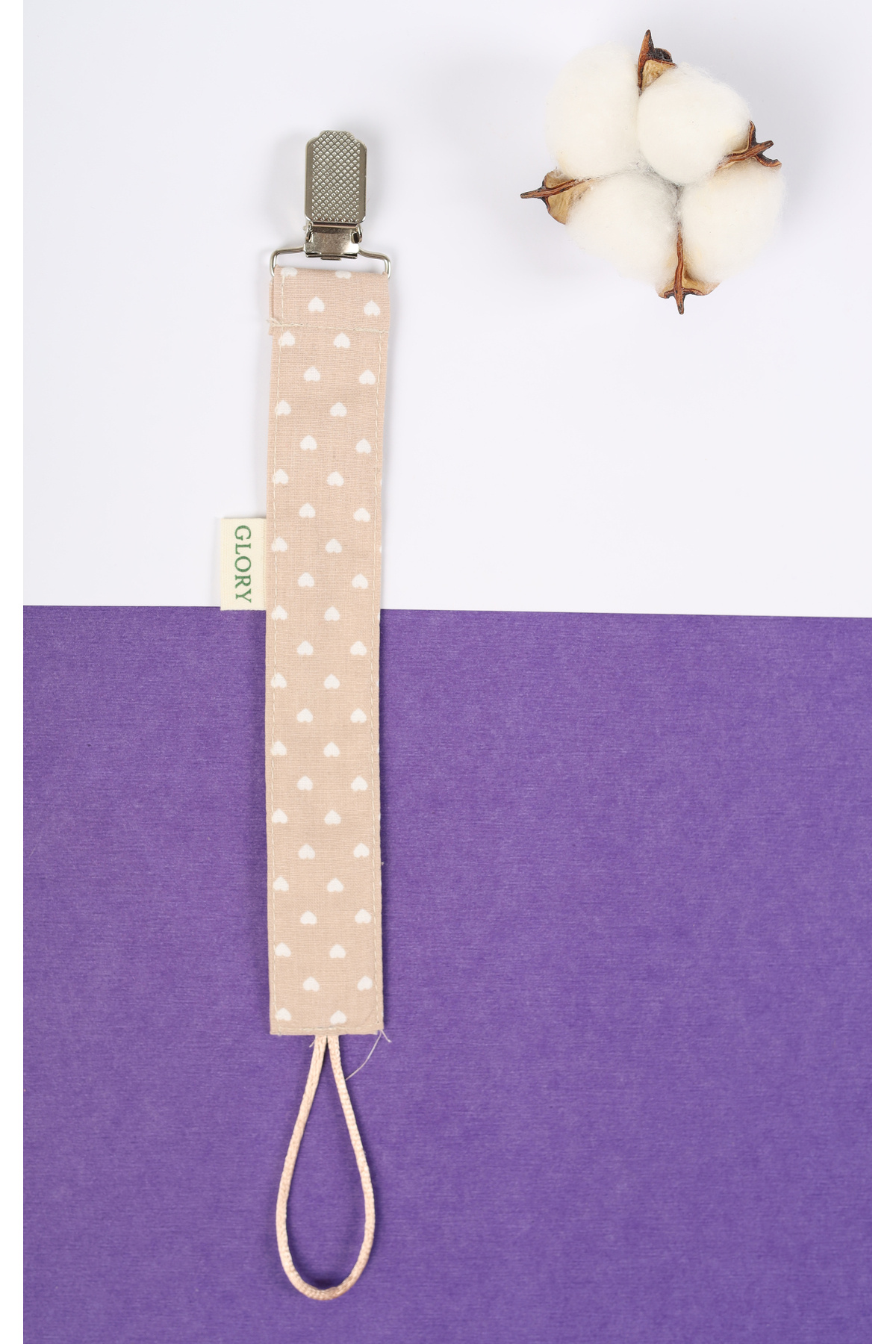 GLORY BABY Emzik Askısı - Emzik Zinciri - Emzik Tutacağı - 3'lü Set - Kalp Desenli fotoğrafı 4 (önizleme)