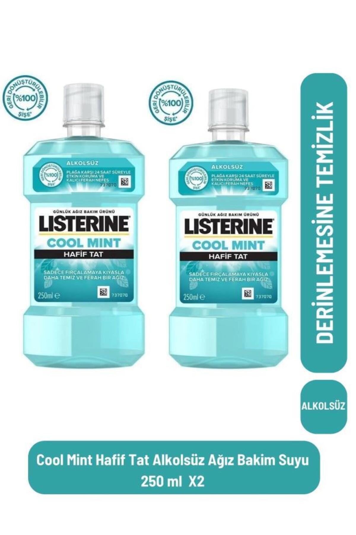 Listerine ListerineCool Mint Hafif Tat Alkolsüz Ağiz Bakim Suyu 250 ml X2