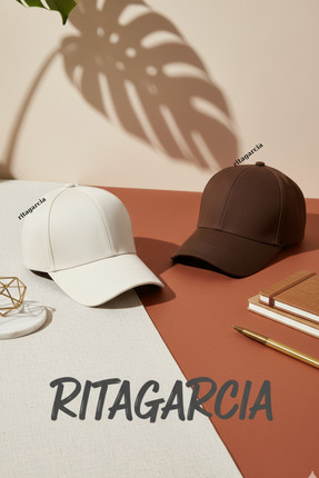 Ritagarcia Unisex Ayarlanabilir Spor Bej-kahverengi Basic Kep Şapka 2'li Set
