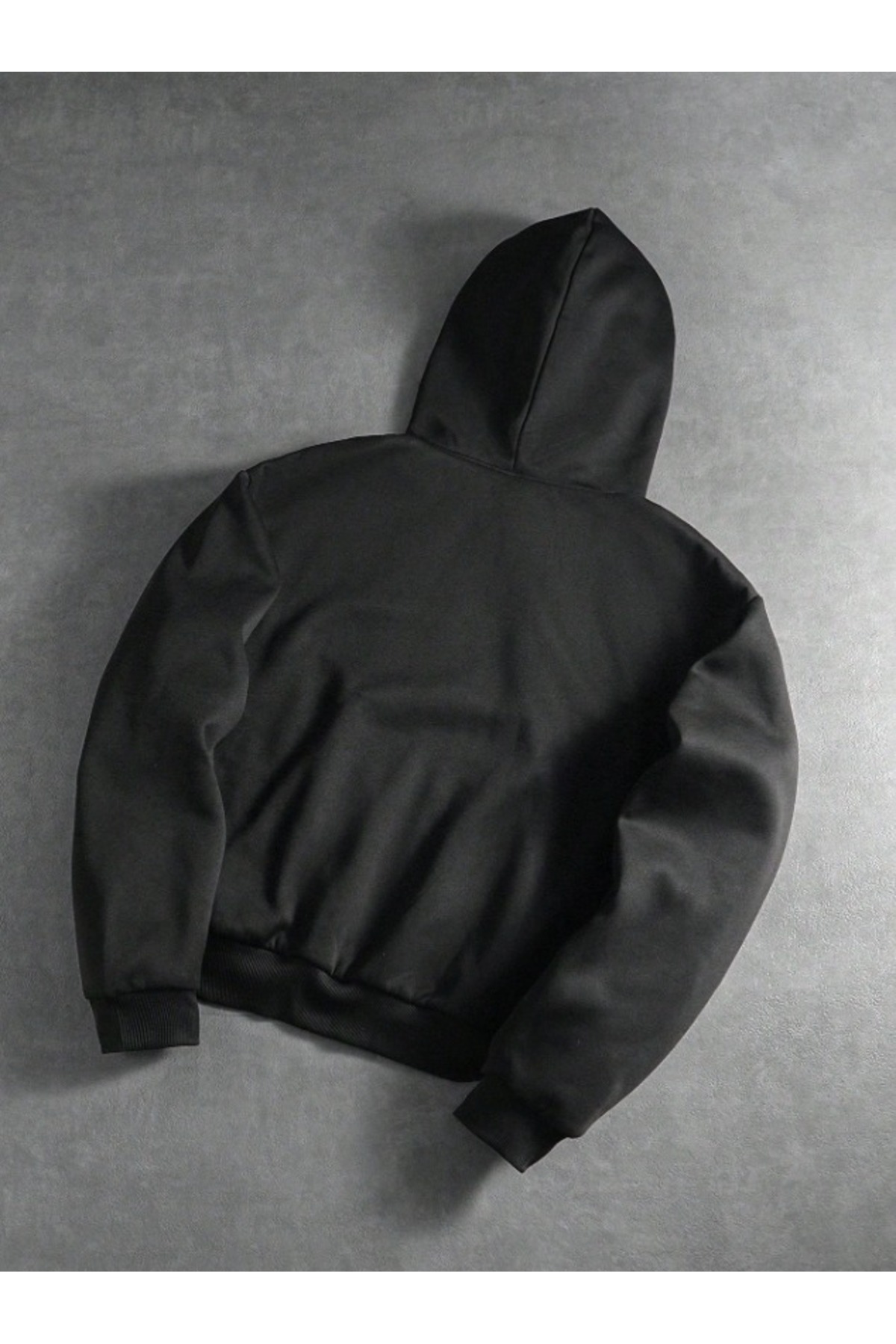 MOONBULL Kadın Kapüşon İçi Ekose Detaylı Fermuarlı Kanguru Cepli Oversize Sweatshirt görsel 2