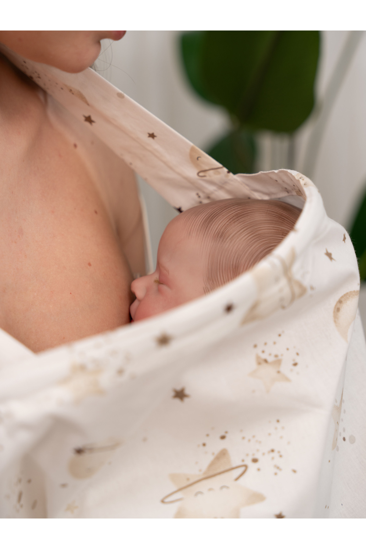 Atölye Eda Exclusive %100 Pamuklu Oeko-tex Sertifikalı Balenli Ayarlanabilir Yaka Aparatlı Emzirme Önlüğü 80x100cm fotoğrafı 5 (önizleme)