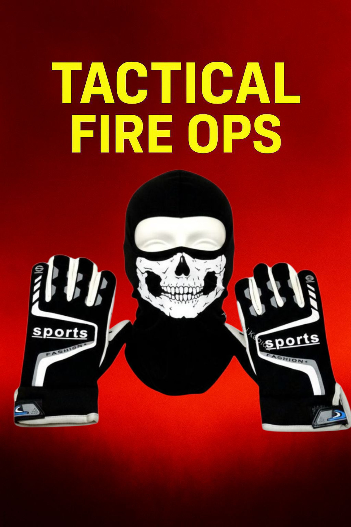 Mustran Tactical Skull 2’li Kışlık Motosiklet Eldiveni ve Balaklava maske Seti Kaymaz