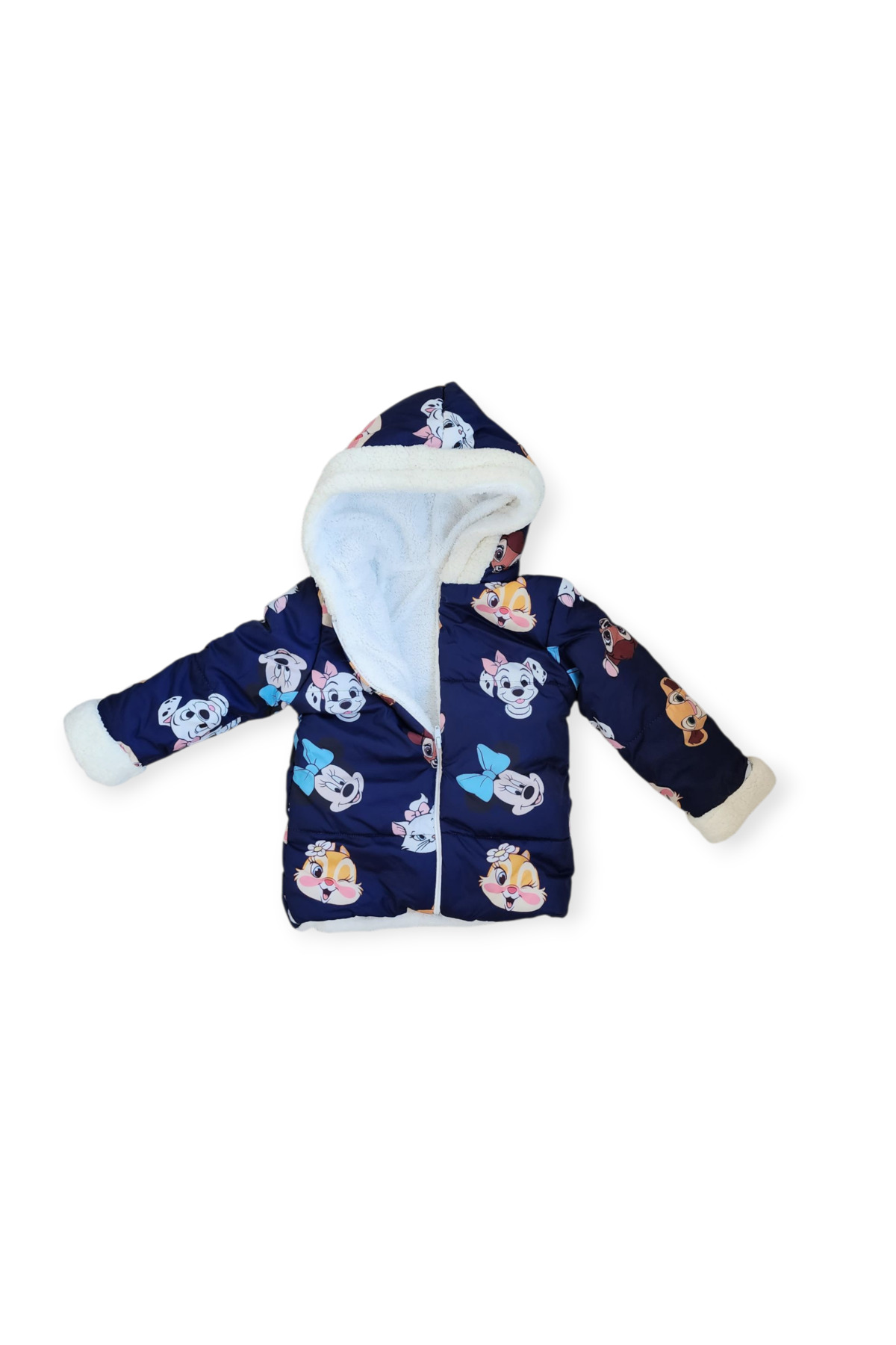 By Cwhr Rüzgar Ve Su Geçirmeyen Elyaf Dolgu Mikro Kumaş İçi Peluş Şapkalı Erkek Çocuk Mont Kız Çocuk Mont fotoğrafı 2 (önizleme)