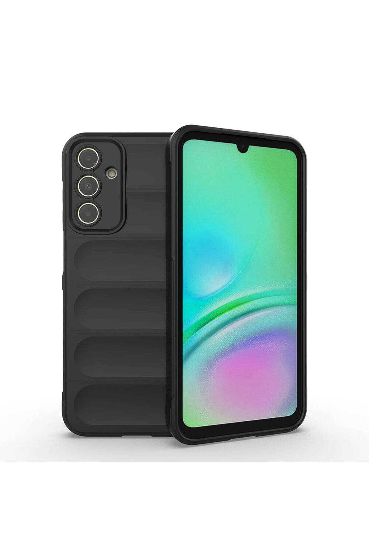 Galaxy A15 Kılıf Esnek TPU Oyuklu Arka Yüzey Tasarımlı JoieCreatif Etnik Silikon Kapak - Siyah