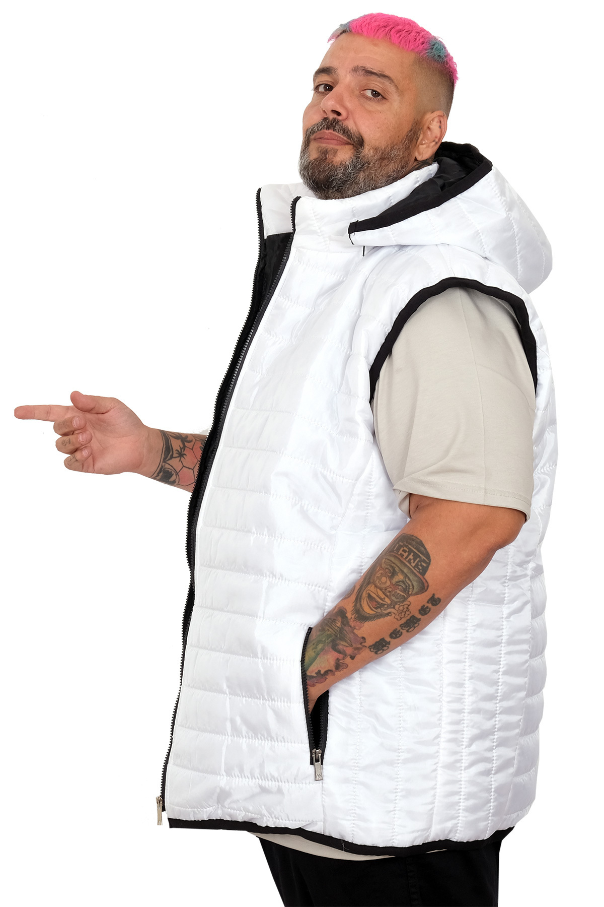 ModeXL Mode XL Battal Beden Erkek Kapitone Yelek 25709 görsel 3