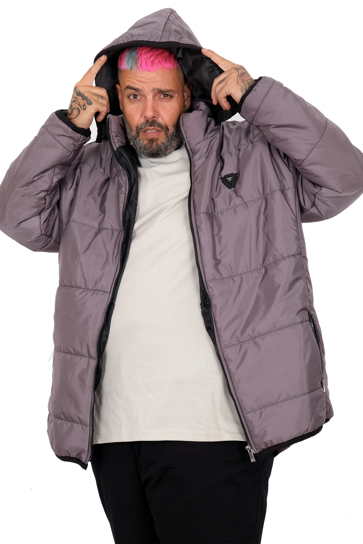 ModeXL Mode XL Erkek Buyuk Beden Mont Kapıtone Kapsonlu U25702 görsel 4