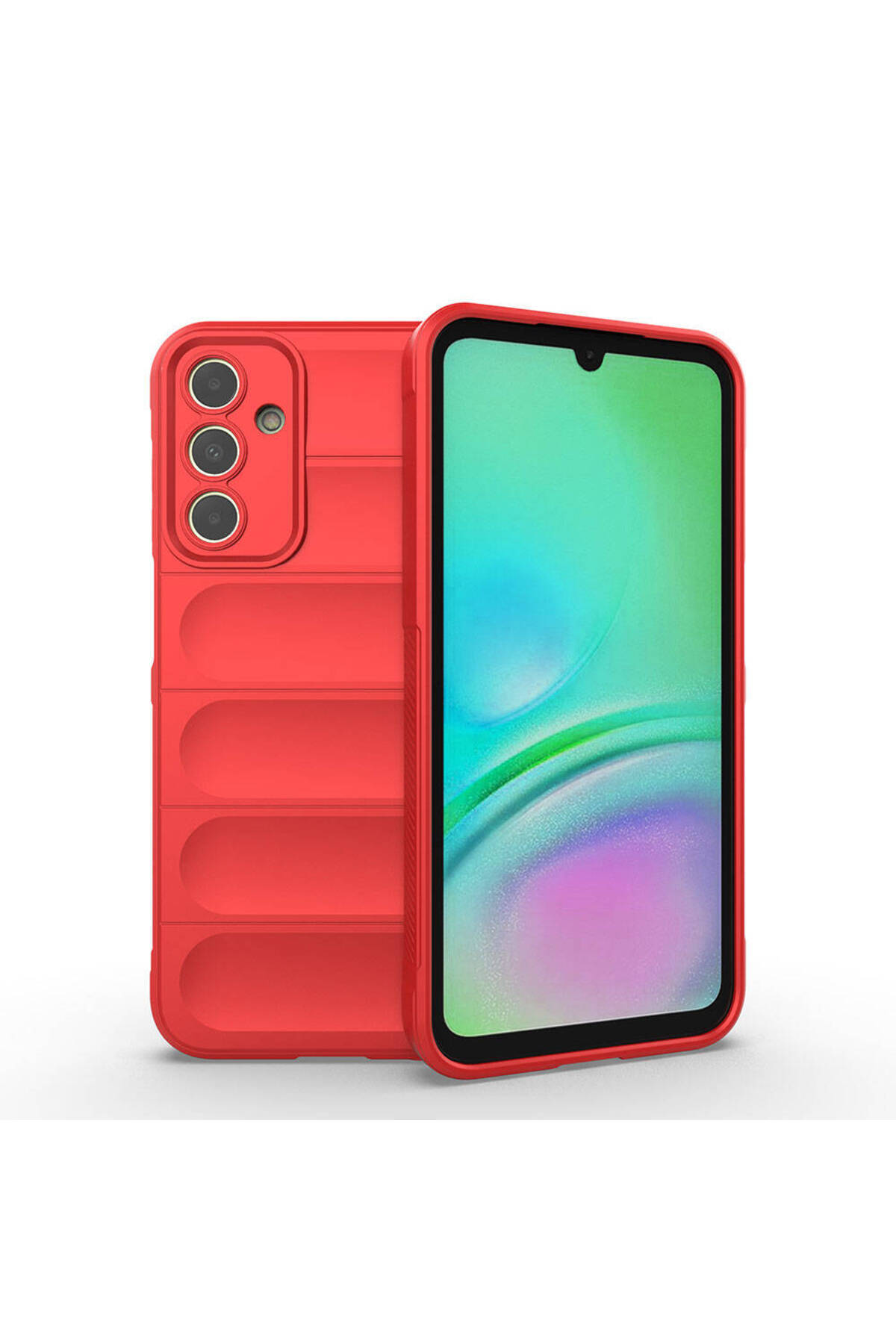 Galaxy A15 Kılıf Esnek TPU Oyuklu Arka Yüzey Tasarımlı JoieCreatif Etnik Silikon Kapak - Kırmızı
