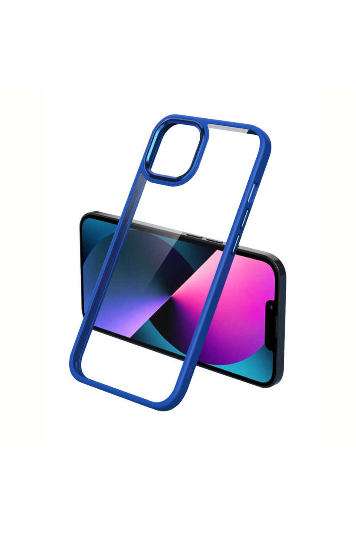 iPhone 13 Pro Uyumlu NXXA Krom Kılıf-Lacivert