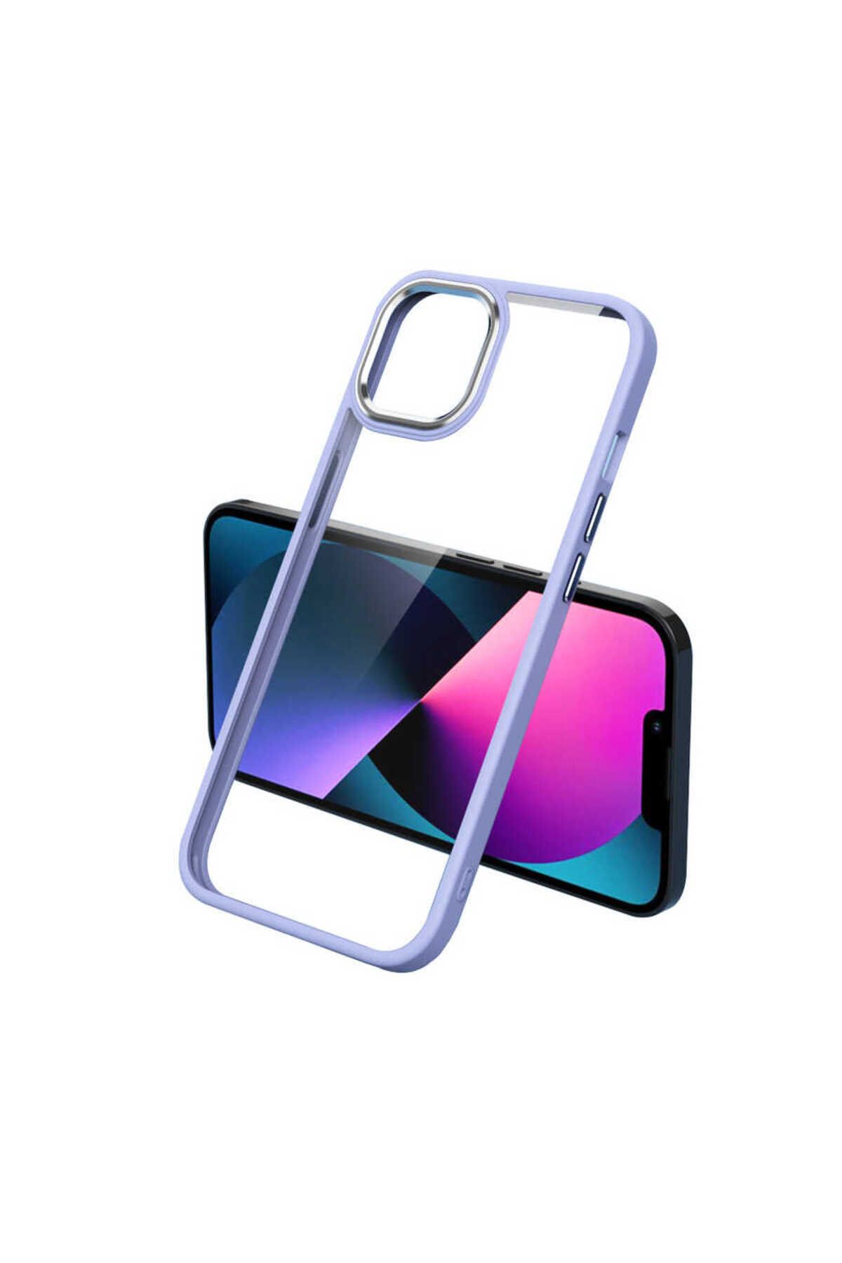iPhone 13 Pro Uyumlu NXXA Krom Kılıf-Lila