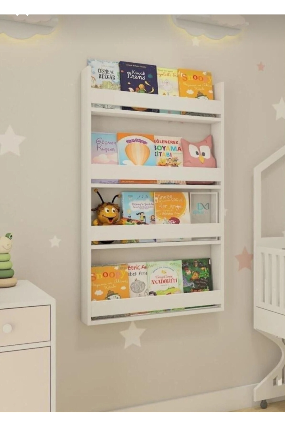 sanat dizayn mobilya modern çocuk odası duvar rafı kitaplılk